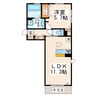 トリコロール春日 1LDKの間取り