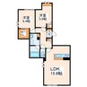 アルルローズ 2LDKの間取り