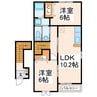 グランフォーレ近見Ⅰ 2LDKの間取り