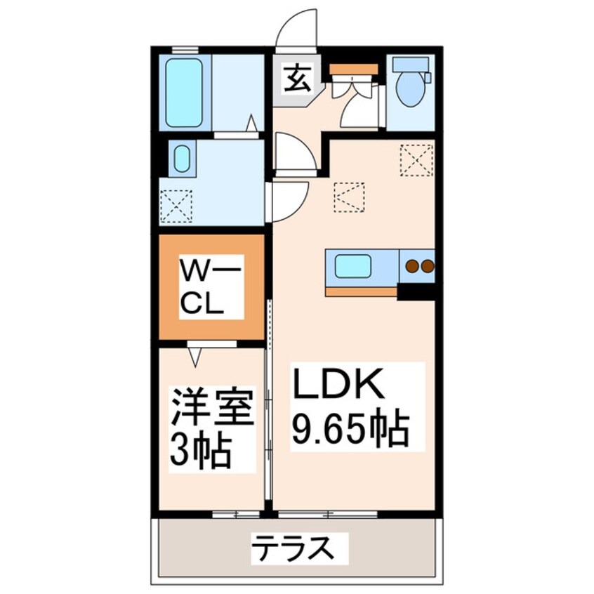 間取図 熊本バス/平成音楽大学 徒歩1分 1階 築19年