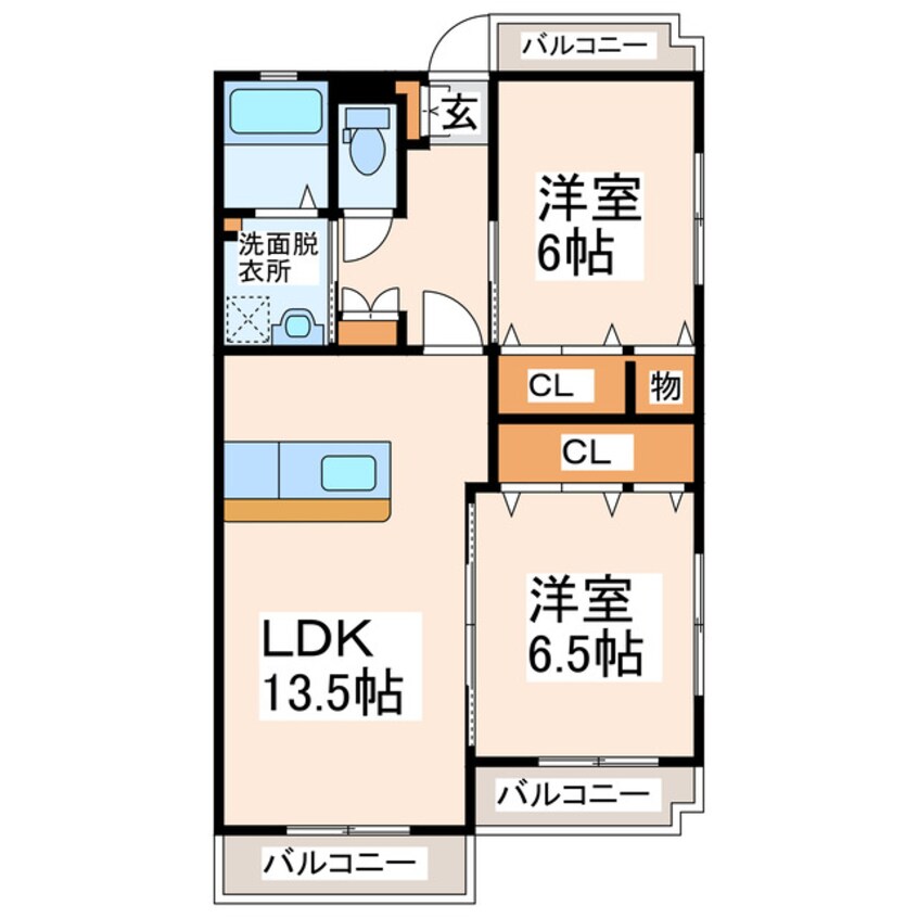 間取図 熊本市営バス/畑ヶ中 徒歩1分 3階 築21年