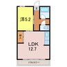 グラッセ高浜 1LDKの間取り