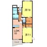 グレイス一ツ木Ⅰ 2LDKの間取り