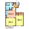 ワールド　ワン 2DKの間取り