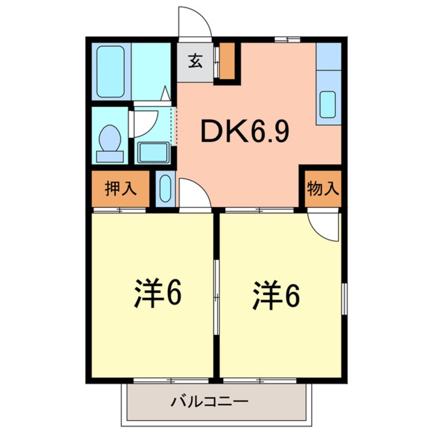 間取図 ビューハイツ東長根Ａ