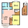 ソレアード笹山 2LDKの間取り