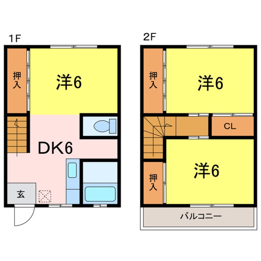 間取図 名鉄三河線/北新川駅 徒歩15分 1-2階 築47年