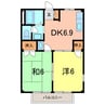 メゾン山池 2DKの間取り