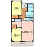 シャンブルⅡ 2LDKの間取り