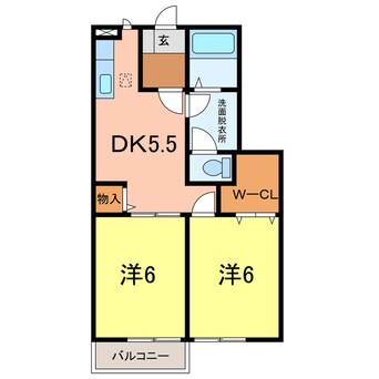 間取図 ジュネス城前Ａ