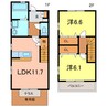フローラル711 2LDKの間取り