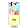 リバーサイド尼子田Ｂ 1Kの間取り
