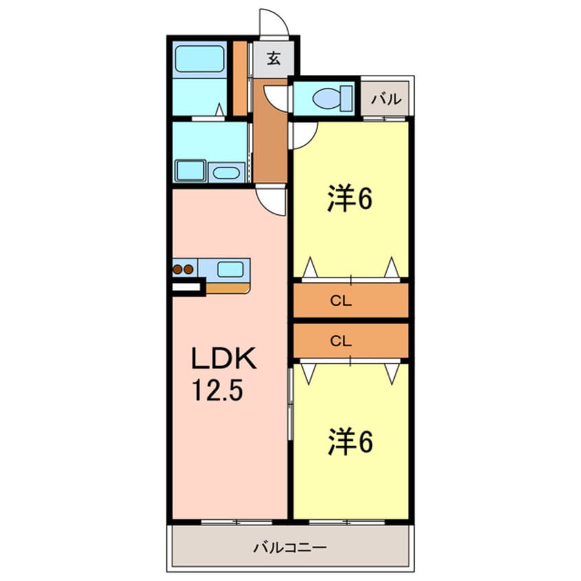 間取図 ＦＲＥＳＣＯ　ＳＥＣＯＮＤ(南棟)