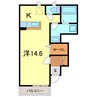 セレノはるか 1Rの間取り