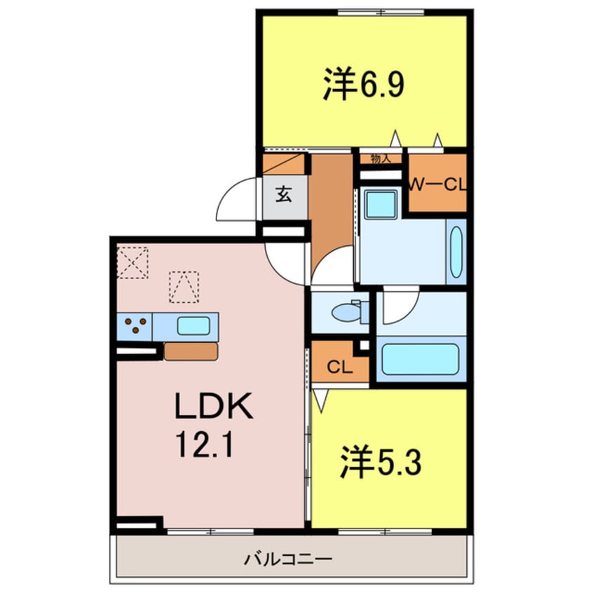 間取図 シャンテ　フルール