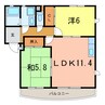 タウニー南斗 2LDKの間取り