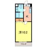サニーウェル 1Kの間取り