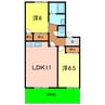 セゾンのぞみＣ 2LDKの間取り