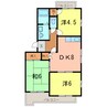 ピアコート桜林 3DKの間取り