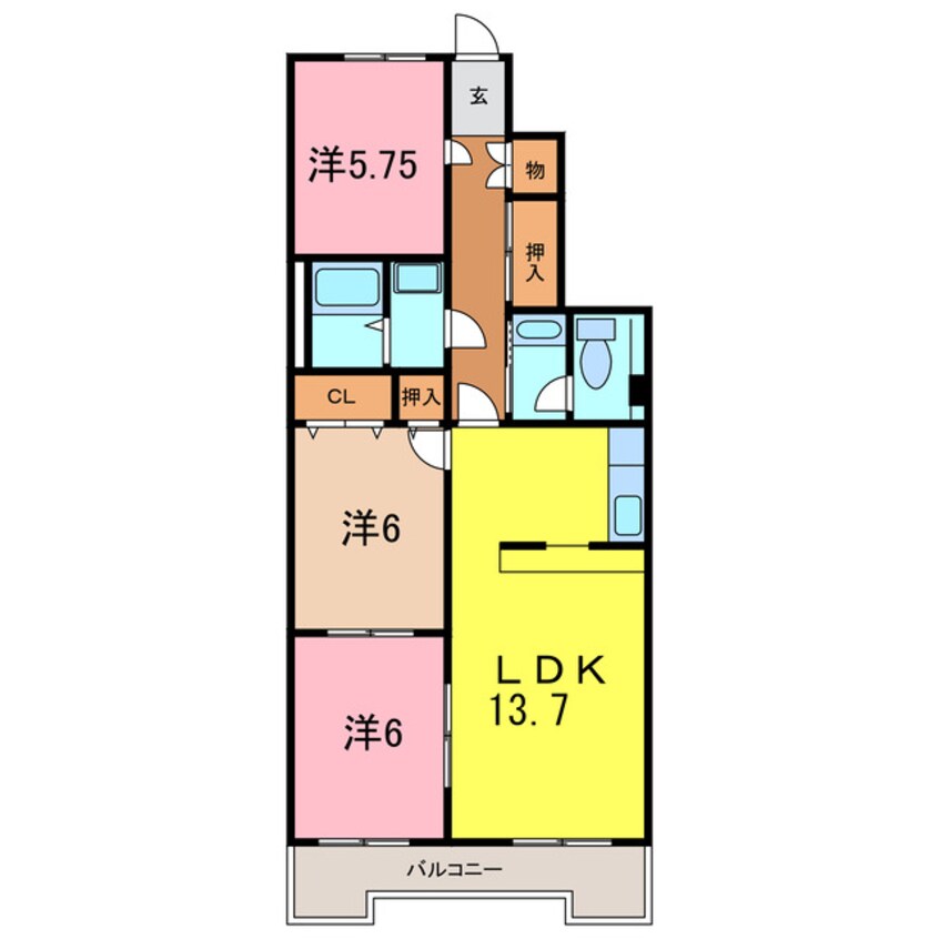 間取図 フレスカ　稲垣