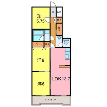 間取図 フレスカ　稲垣