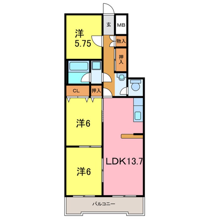 間取図 フレスカ　稲垣