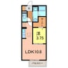 福 1LDKの間取り