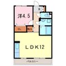 セジュール一ツ木 1LDKの間取り