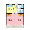 千歳アパート 2DKの間取り