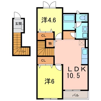 間取図 ロンジェヴィテ東沖　Ｂ