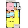 サンコートＡｎ 1LDKの間取り