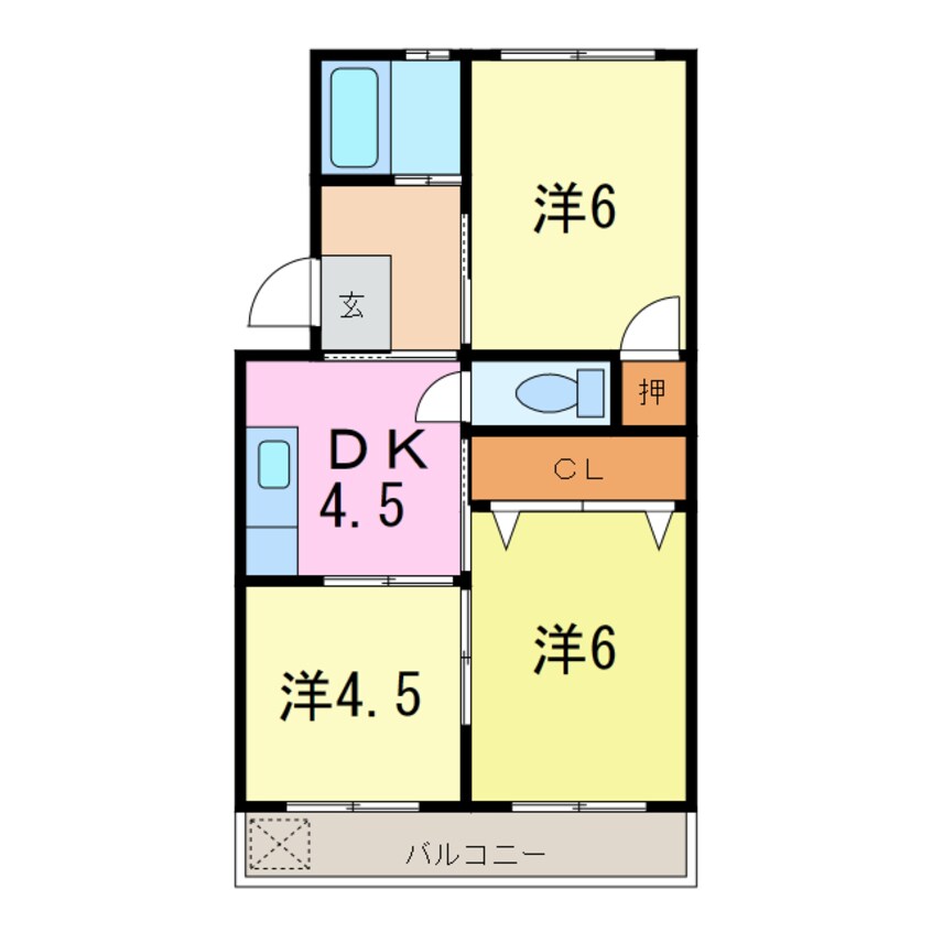 間取図 名鉄三河線/碧南中央駅 徒歩10分 1階 築46年