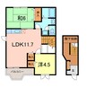 プラザ・ヴェルデA 2LDKの間取り