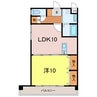シャンテ若松 1LDKの間取り