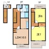 シャン・ド・フルール 2LDKの間取り