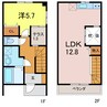 MaisonettePark　碧南中央駅B 1LDKの間取り