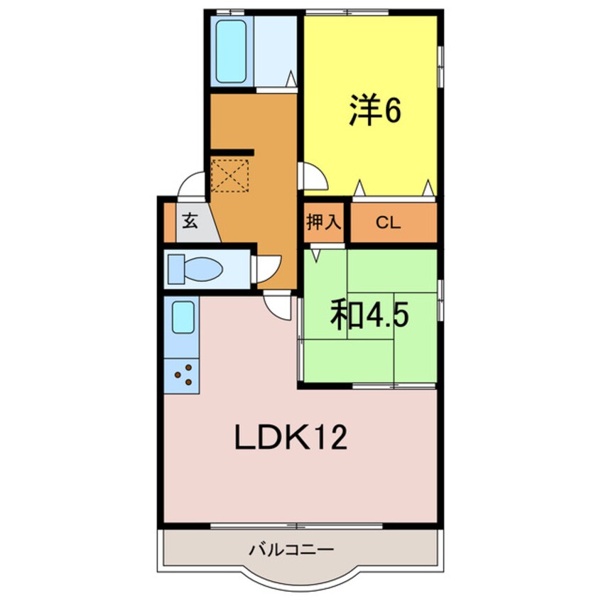 間取図 名鉄三河線/三河高浜駅 徒歩15分 2階 築24年