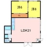 名鉄三河線/北新川駅 徒歩15分 1階 築47年 2LDKの間取り