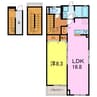 ブランドール樹Ⅲ 1LDKの間取り