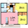 サニーハイツ 2LDKの間取り
