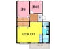 コーポ森脇 2LDKの間取り
