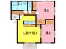 アメージングコートⅠ　Ｂ棟 2LDKの間取り