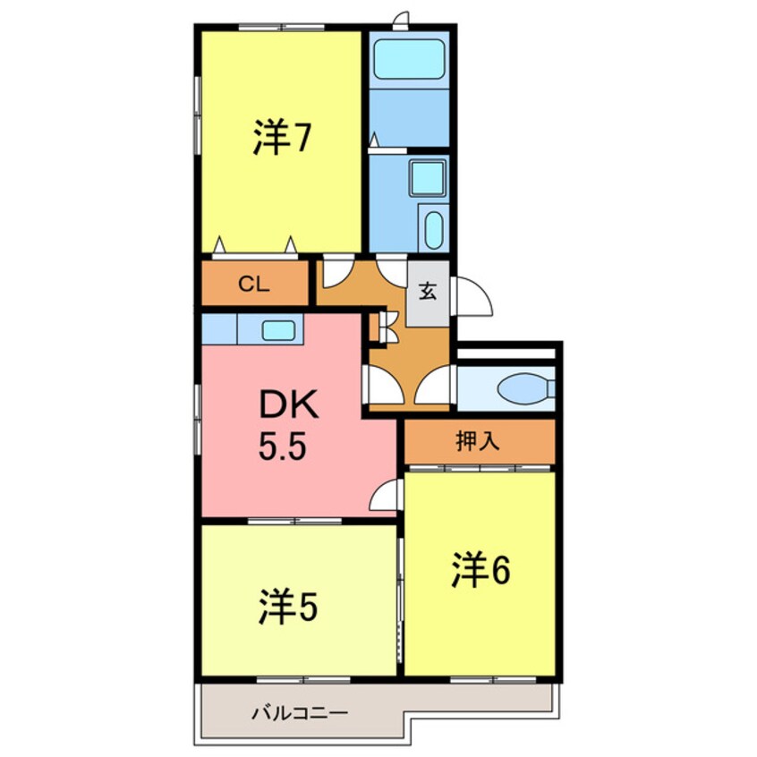 間取図 東海道本線/東刈谷駅 徒歩10分 3階 築30年