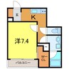 Ecrasole安城 1Kの間取り