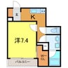 Ecrasole安城 1Kの間取り