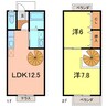 ファミール城前Ｂ 2LDKの間取り