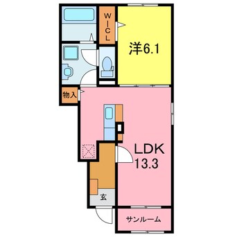 間取図 ル　カルム　森跡Ⅱ