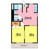 ポラージョC 2DKの間取り