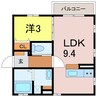 Cedre桜木町 1LDKの間取り