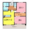 サンコートHITOTSUGI 2LDKの間取り